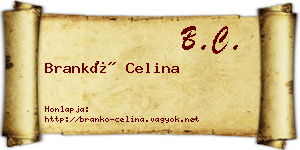 Brankó Celina névjegykártya